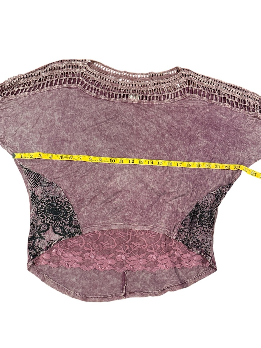 gimmicks by BKE Crochet-Trim Mauve Lace-Hem Tunic Top - Picture 9 of 10